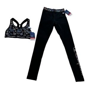 Champion Women’s Cross Stitch Paisley Sports Bra & Leggings Bundle - Size XS